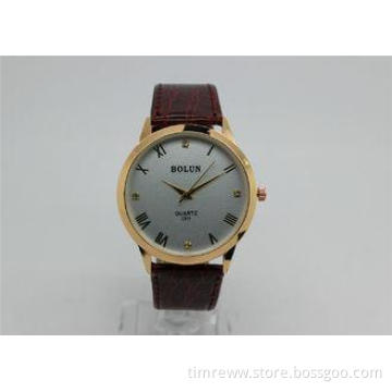 Modern Wave dial Gold Unisex Wrist Watch with Roman Number